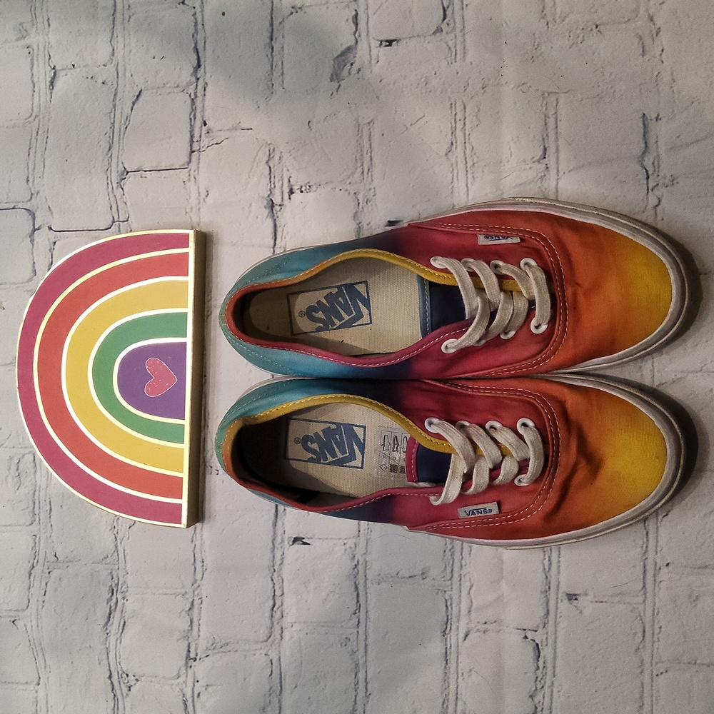 🌈 Rainbow tie dye Vans sneakers skateboard shoes 7